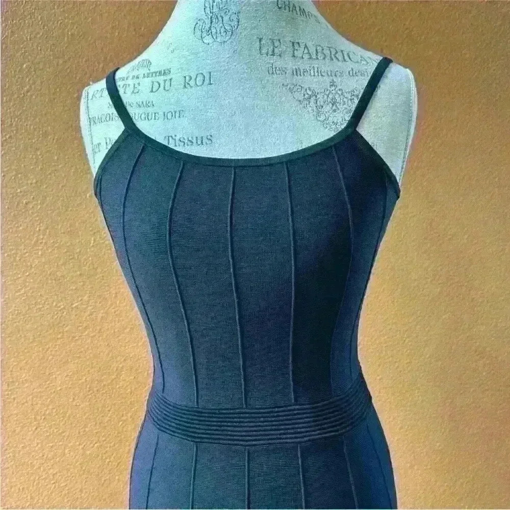 Sandro Paris "Winsley" Black Thin Strap Pointelle Knit Dress Size 38/ US 4-6 EUC - Picture 6 of 12
